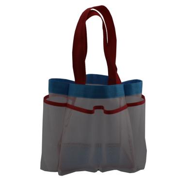 China Large Compartments Handled Nylon Mesh Shower Tote Bag for sale