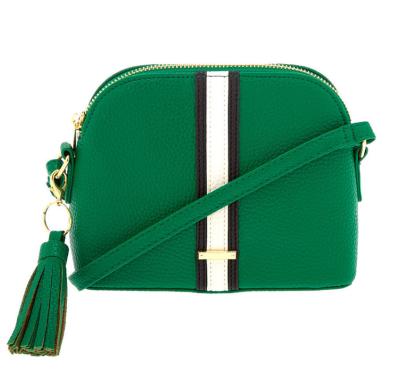 China Promotion green striped cross - body bag with adjustable shoulder strap for sale