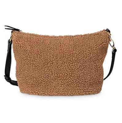 China Promotion Brown Faux Shearling Cross - Body Bag For Girls for sale