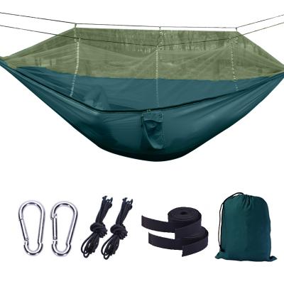 China 350KG Capacity Moq 1pc Net Hammock And Army Green Dark Green Camping Hammock With Mosquito Net Tree Hmamocks for sale