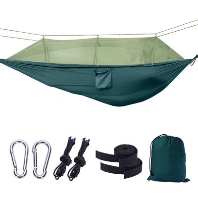 China Moq 1pc Capacity 350KG Capacity Net Hammock Army Green Portable Hammock Outdoor Nylon Rope Hammock for sale