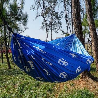 China Durable Outdoor Travel Lightweight Printing Hammock, Portable Nylon Parachute Printed Hammock for sale