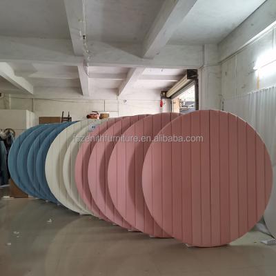 China Wedding Hot Pink Wedding Decoration Party Ceremony Party Event Banquet Sale Velvet Backdrop Panel Round Circle Frame Backdrop Stand for sale