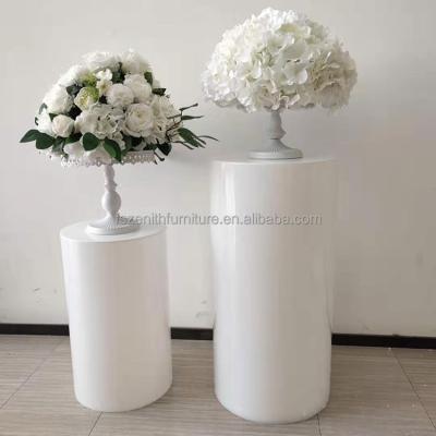 China FS 2021 Acrylic Silver Gold Table Pedestal Round Pedestal Stand Cylinder Pedestal for sale