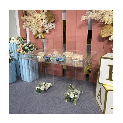 China Ghost event banquet reception transparent coffee table extendable acrylic clear dining table for sale