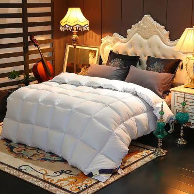 China 2022 Winter Sustainable Luxury Warm Heavy Custom Bedroom White Feather Down Polyester Cotton Comforter Comforter Quilt for sale