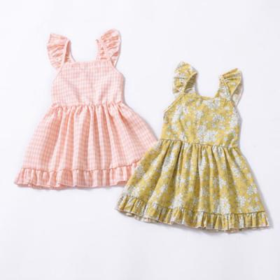 China 2020 New Children's Skirt Summer Washable Girls Dress Floral Flying Sleeve Baby Kids Dresses for sale