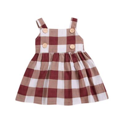 China Comfotable Children's Dresses Summer Girl Plaid Strap Dresses Baby Clothes for sale