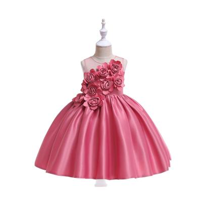 China 2020 Breathable New Satin Princess Dress Children Dress Flower Girl Princess Wedding Dress Costume for sale