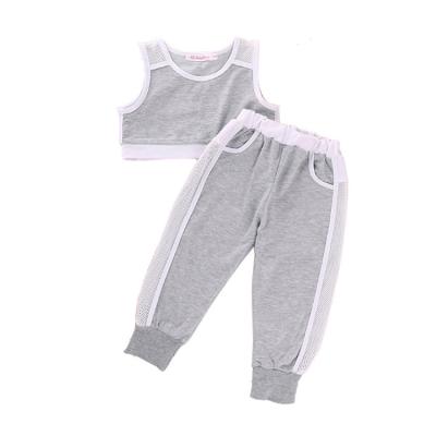 China Comfotable 2021 summer girls clothing sets sports vest and two piece pants kids clothes for sale