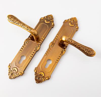 China Traditional European Style Door Lock Wooden Handles for sale