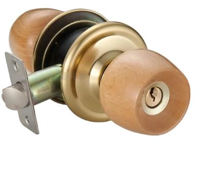 China Modern High Quality Wooden Handle Ball Lock With Key For Interior Room Door Used for sale