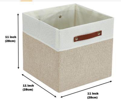 China Sustainable Storage Basket for Organizing - Large 4 Pack Fabric Storage Bin Baskets for Shelving with Collapsible Cord Storage Cubes for End for sale