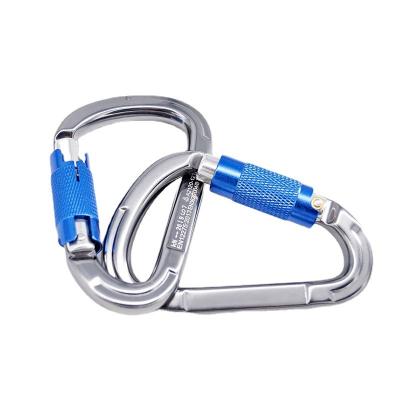 China GuDe Custom Hot Selling Fall Protection Harness Outdoor Use Pear Shape Self-Locking Aluminum Alloy 25KN Aluminum Alloy Climbing Carabiner for sale