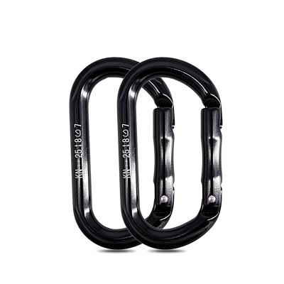 China GuDe Custom Hot Selling Outdoor Aluminum Camping 25KN China Use Harness Fall Protection O Hook Shape Climbing Carabiner Aluminum Locking Snap Hook for sale