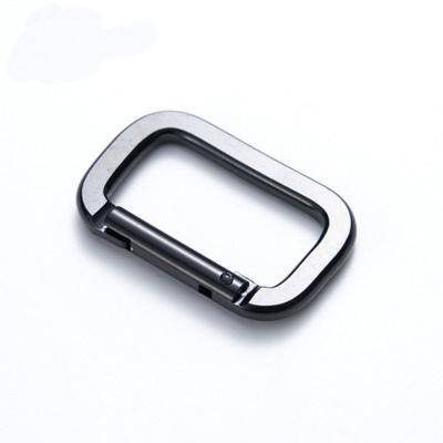 China Outdoor Hot Sale Aluminum Alloy Mountaineering Key Chain Bag Outdoor Square Belt Buckle Activity Increasing Carabineer Snap Hook for sale