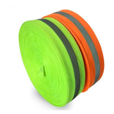 China Custom Protective 5cm Safety Clothing Safety Polyester GD High Brightness Tape Elastic Reflective Webbing for sale