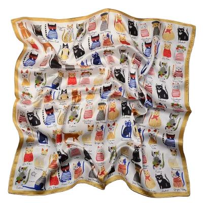 China Soft Elegant Luxury Square 53*53cm Silk Satin Women's Silk Scarf for sale