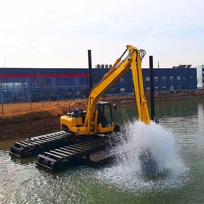 China Construction worksÂ   LC-SW30 Floating Pontoon Amphibious Excavator With Side Pontoons for sale