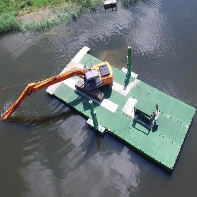 China Modular Construction Barge Transport Ferry Excavator Mounted Sectional Barge for sale