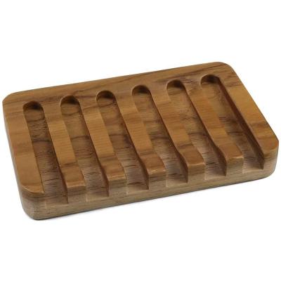 China Custom Waterfall Design Japan Teak Wooden Soap Dish Soap Holder Wooden Soap Tray for sale