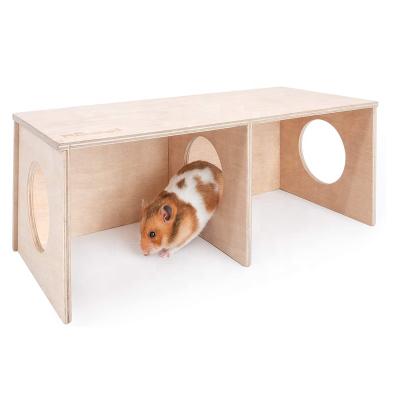 China New Style Viable Wooden Hamster House Plywood Tunnel Exploration Hiding Toys for sale