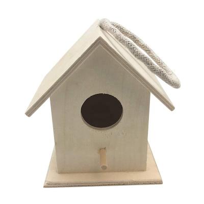 China Sustainable Modern Design DIY Nature Color Plywood Bird Houses Wooden Bird Nest for sale