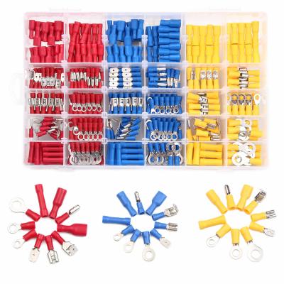 China Wire Connecting 480pcs Insulated Ring Fork Set Terminal Wire Spade End Crimp Connector Electrical Connector for sale