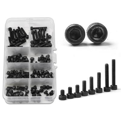 China Urlwall 120Pcs Carbon Steel Cylinder Black Hex Hex Socket Screw Bolt Assortment Kit M3* 4/5/6/8/10/12/18/20 for sale