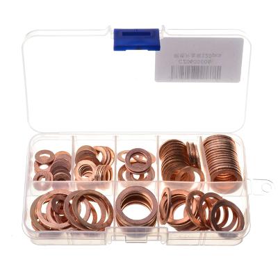 China Urlwall 120Pcs Solid Copper M6-M20 Flat Ring Crush Gaskets 8 Assorted Sizes Assorted Gasket For Hardware Accessories Lot for sale