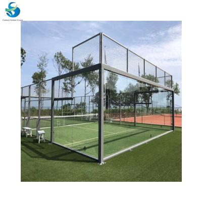 China Easy To Install Customized Outdoor Paddle Panoramic Single Tennis Court 6X20M China Official Sport Court Padel Tennis Court For Sale for sale