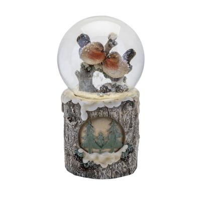 China Worlwide China Factory Cheap Custom Resin Robin Bird Snow Globe For Christmas for sale