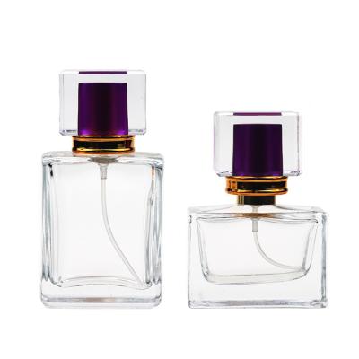 China Wholesale Cosmetic Clear Empty Square Shaped Spray Glass Perfume Bottle 100ml 50ml 30ml From China for sale