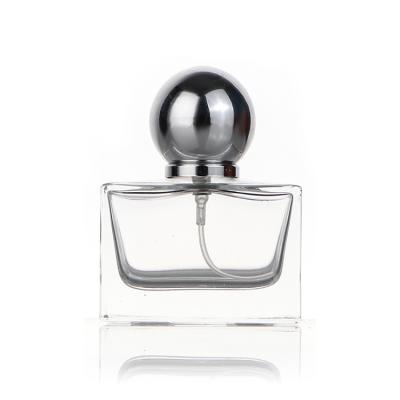 China 30ML Square Perfume Spray Cosmetic Fancy Thick Bottom Glass Bottle for sale