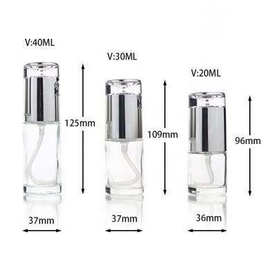 China Recyclable Custom 20ml 30ml 40ml 50ml 60ml 80ml 100ml Spray Pump Glass Cosmetic Bottles for sale