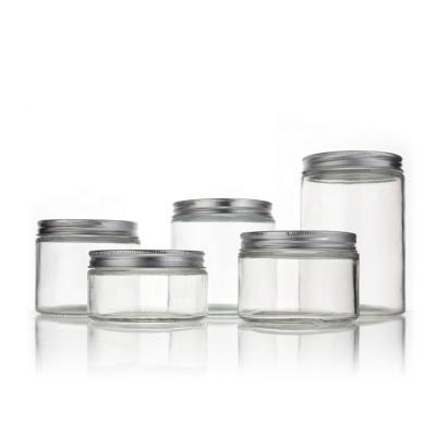 China China Supplier Wholesale Wide Mouth Mason Jars Viable Glass Jar 4 Ounce 8 Ounce 16 Ounce Glass Jar Container With Lid for sale