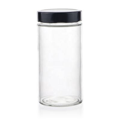 China Large Beverage Kitchen 750ml Food Spice Honey Jar Bottles Storage With Glass Lids for sale