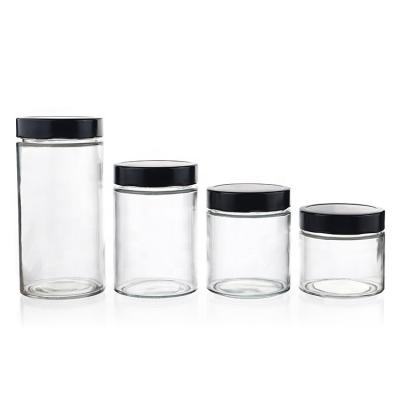 China Kitchen Buying Wide Mouth 200ml Clear Glass Jars Containers For Food Jam And Pickling Storage With Lids for sale