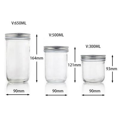 China Food Heatable Storage Kitchen Glass Jar Canning Mason Jar Honey Glass Jars Bulk With Lds for sale