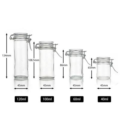 China Wholesale 100ml 120ml Heatable Cylinder Kitchen Storage Bottle Salt Pepper Glass Container Spice Seasoning Jar With Lids Bulk for sale