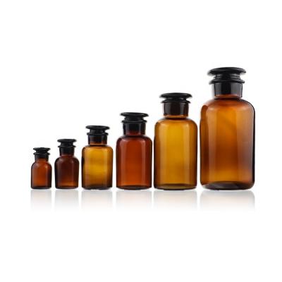 China Chemistry Liquid Experiment Factory Price Medicine Pharmaceutical Glass Bottles Corked Amber Glass Reagent Vials for sale