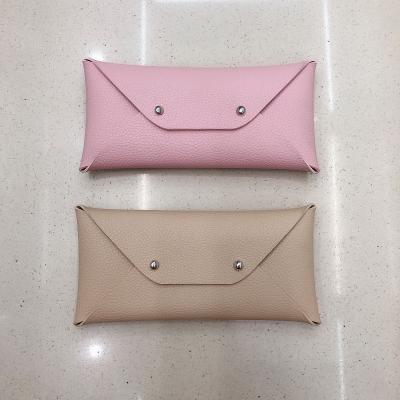 China PU Pink and Champagne Colors Soft Leather Pouch Glasses Box Leather Packaging Sunglasses Bag for sale