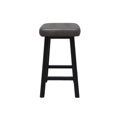 China PU NS Wood Legs Industrial Leather Bar Chair 26 Inch Stools Modern Design Style Bar Club Home Office Height European Furniture for sale