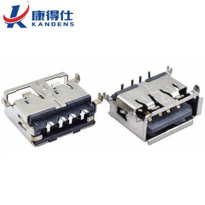 China Usb connectors use for mobile phone charger 180 degree body length 11.0mm smt immersion 4 pin short usb sink plate 1.9/1.1mm A type 2.0 female plug USB connector for sale