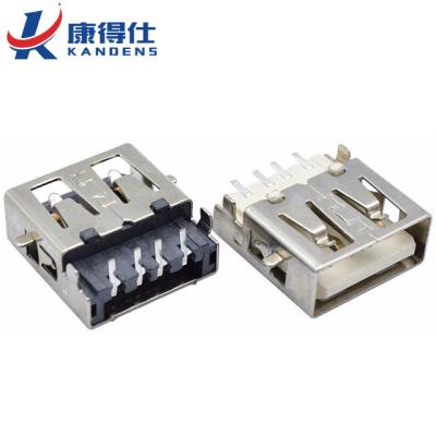 China Usb Connectors Use For Mobile Phone Charger USB A Female Connector 4Pin SMT DIP Header Accepting 90 Degree USB Jacks With Fix Bracket for sale