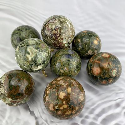 China Good quality from Europe polished folk art and collectibles green healing rainforest jasper crystal sphere for sale