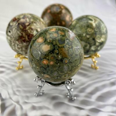 China Natural Europe Rainforest Jasper Sphere Rock Quartz Crystal Tumble Stone Healing Gemstone Balls for sale