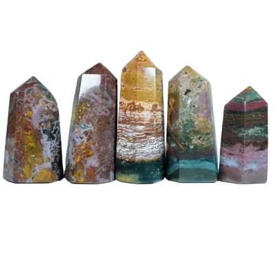 China Full Color Ocean Jasper Tower For Energy From Jade Generator Healing Crystal Hot Selling Point From Europe for sale