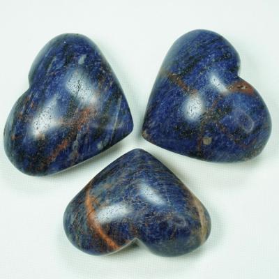 China Wholesale Natural Blue Sodalite Hearts From Europe Healing Crystal Heart Carved For Gift for sale