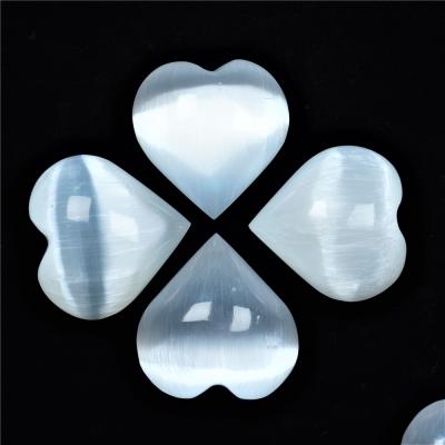 China Wholesale Europe Natural Hand Carved Folk Crafts 6CM White Selenite Heart Healing Shape Crystals For Gifts for sale